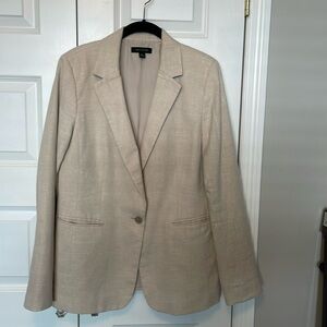 Ann Taylor cotton/linen tan Blazer size 10 Long.